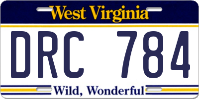 WV license plate DRC784