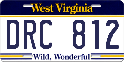 WV license plate DRC812