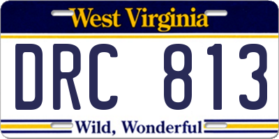WV license plate DRC813