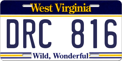 WV license plate DRC816
