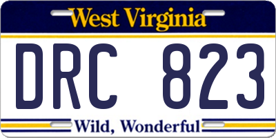 WV license plate DRC823