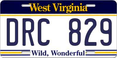 WV license plate DRC829
