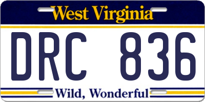 WV license plate DRC836