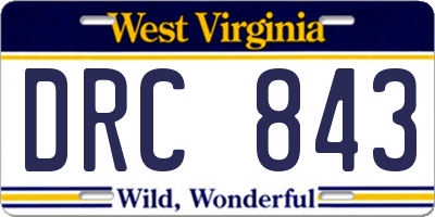 WV license plate DRC843