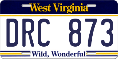 WV license plate DRC873