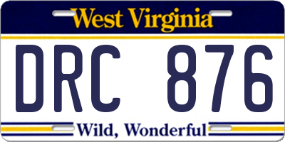 WV license plate DRC876