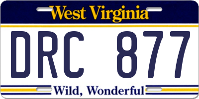 WV license plate DRC877