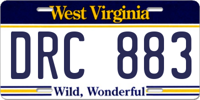 WV license plate DRC883