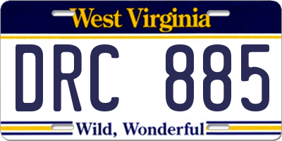 WV license plate DRC885