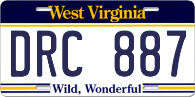 WV license plate DRC887
