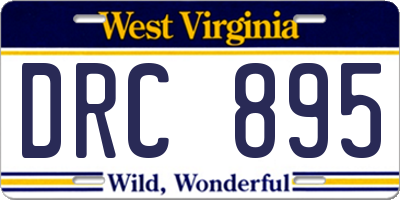WV license plate DRC895