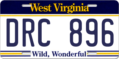 WV license plate DRC896