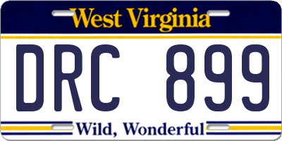 WV license plate DRC899
