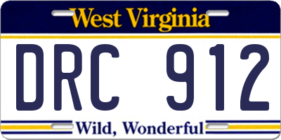 WV license plate DRC912