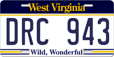 WV license plate DRC943