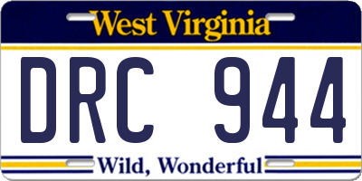WV license plate DRC944