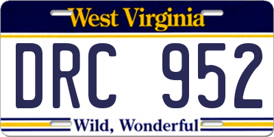 WV license plate DRC952