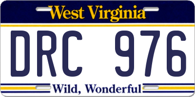 WV license plate DRC976