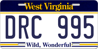 WV license plate DRC995