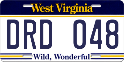 WV license plate DRD048