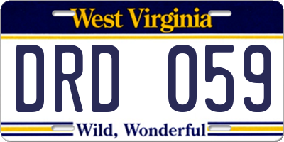 WV license plate DRD059