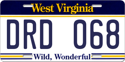 WV license plate DRD068