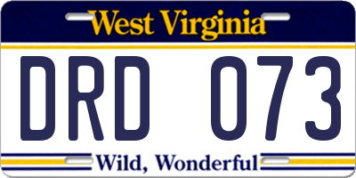 WV license plate DRD073