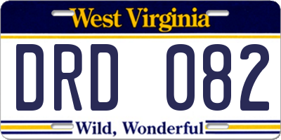 WV license plate DRD082