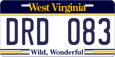 WV license plate DRD083