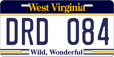 WV license plate DRD084