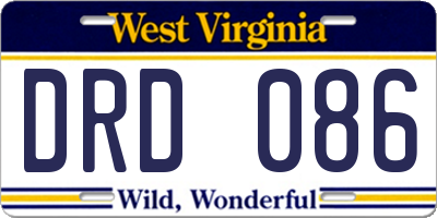 WV license plate DRD086