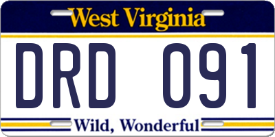 WV license plate DRD091
