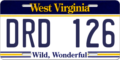 WV license plate DRD126