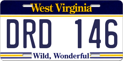 WV license plate DRD146