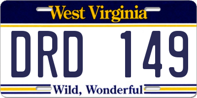 WV license plate DRD149