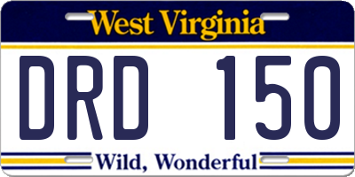 WV license plate DRD150