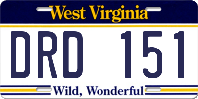 WV license plate DRD151