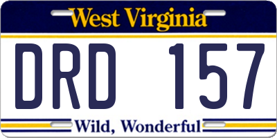 WV license plate DRD157