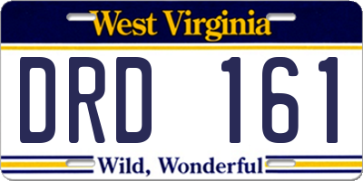 WV license plate DRD161