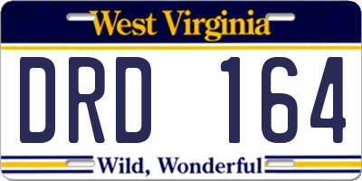 WV license plate DRD164