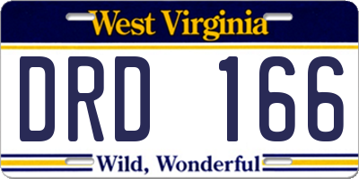 WV license plate DRD166