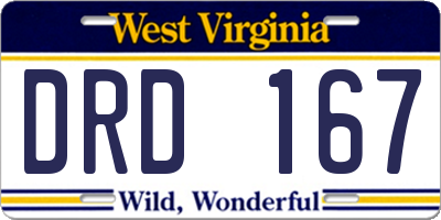 WV license plate DRD167