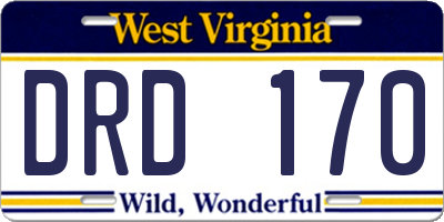WV license plate DRD170
