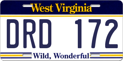WV license plate DRD172