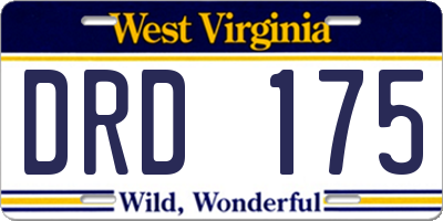 WV license plate DRD175