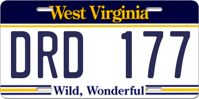 WV license plate DRD177