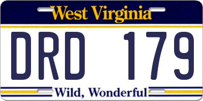 WV license plate DRD179