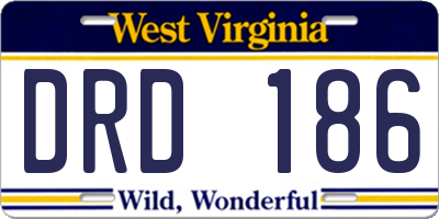 WV license plate DRD186