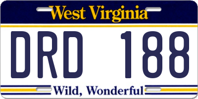 WV license plate DRD188