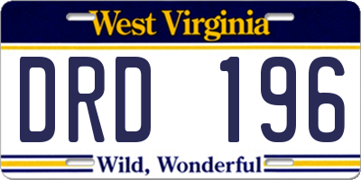 WV license plate DRD196